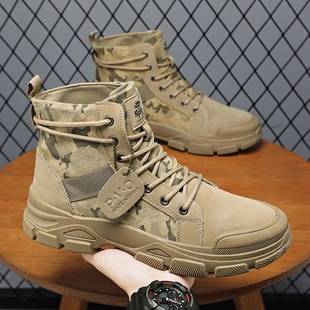 Cross-border extra-large size martin boots men's autumn high-top shoes tooling climbing mid-top boots men's rhubarb boots England