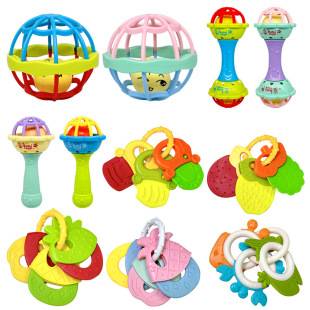 Hand Rattle Newborn Baby Toy 0-3-12 Months Sand Hammer Soft Rubber Hand Grab Ball Manhattan Ball Tooth Gum Rattle