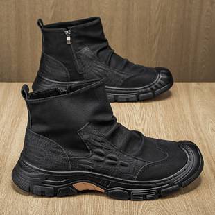 Fashionable and versatile new men's shoes, 2026 autumn trendy casual sports lightweight men's mid-calf Martin boots