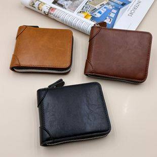Cross-Border Supply: Men's Wallet with Large Surface for Printing Patterns, Amazon's Best-Selling Item, in Stock from the Manufacturer, Zippered Coin Purse