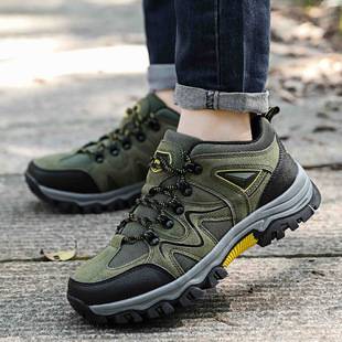 New four-season men's fashion hiking shoes, low-top mountain camping travel outdoor sports shoes, thick-soled climbing shoes