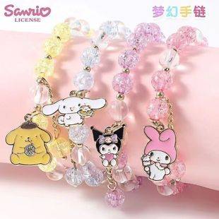 Sanrio Kuromi Melody Bracelet Beaded Children's Handmade Jewelry Trendy Cultural and Creative Store Wholesale Popular Toys