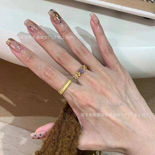 vintage middle ancient bauhinia all over the sky star light luxury high sense open ring ring ring
