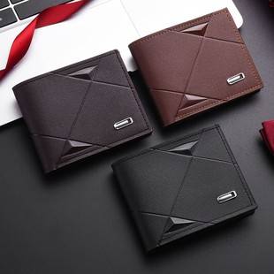 New Men's Short Wallet, Simple Multi-Card Slot, Fashionable Casual Wallet, Young Thin 80% off Horizontal Soft Wallet