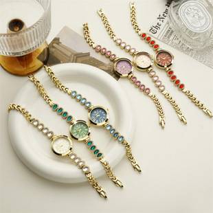 Diamond-Encrusted Women's Watch, Light Luxury Jewelry Bracelet Watch, Simple Thin Steel Band Alloy Quartz Watch, Wholesale Custom Logo