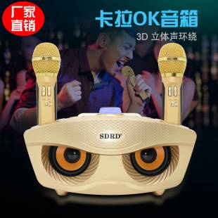 SD306S Bluetooth speaker owl mobile phone singing wireless microphone dual speaker microphone audio manufacturers supply