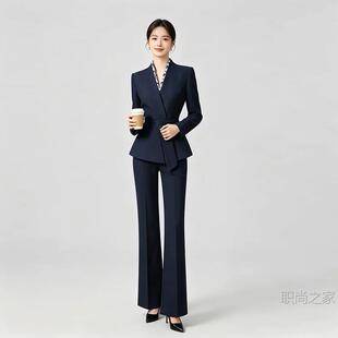 Host's professional attire: women's suit set, broadcast and art exam suit, high-end style, suitable for customer service, beauty salons, and the beauty industry