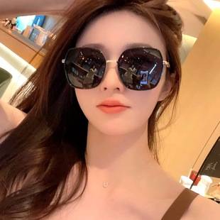 High-definition polariscope new sunglasses women's big face slimming sunglasses UV protection advanced sense can be equipped with myopia glasses