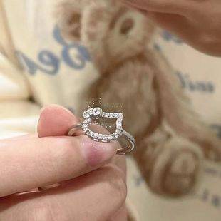 2025 New Hellokitty Ring Niche High-End Girl Cartoon Soft Girl Ring Best Friend Gift to Girlfriend