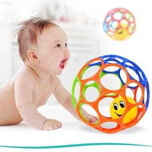 Cross-Border Infant Teether Rattle Hand Grasping Ball Children's Grasping Training Hole Ball Baby Toy Soft Rubber Ball Wholesale