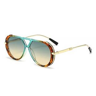 New double-bridge sunglasses for large faces, slimming effect, European and American style, women's high-end sun protection retro sunglasses for summer