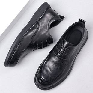 Autumn Men's Business Casual Leather Shoes, Genuine Leather Men's Single Shoes, First-Layer Cowhide Men's Shoes, Breathable Business High-End Leather Shoes