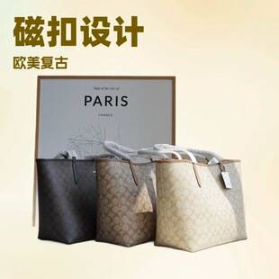 Ole Women's Bag Classic Monogram City33 Tote Bag Large Capacity Shopping Bag Hand-Held Shoulder Bag Genuine Leather Women's Bag