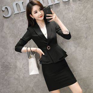 Autumn and Winter Professional Women's Suit Set, Beauty Therapist Workwear, Korean Style, Elegant Slim-Fit Front Desk Uniform, Ol Commuting Attire