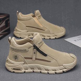 New Autumn and Winter 2025 Men's High-Top Casual Sports Shoes Fashion Versatile Trendy Men's Work Safety Shoes