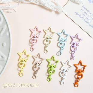 Macaroon color five-pointed star with small lobster buckle diy metal jewelry accessories material wholesale doll bag hanging buckle