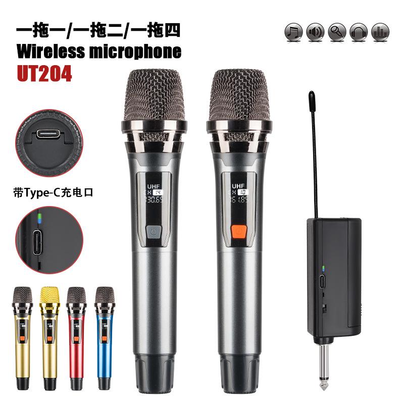 Wireless Microphone with Charging, Dual-Use for Home Ktv, Sound Card, Stage Live Broadcast, Karaoke, V-Band Professional Handheld Microphone