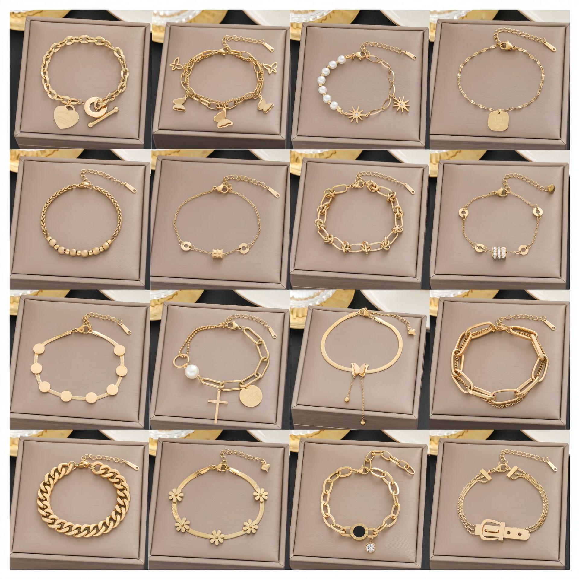 Meichen Bracelet, European and American Style, 18K Gold Color, Non-Fading, Simple and Versatile for Women, Ins-Style, Personalized, Fashionable, Light Luxury, Cross-Border Jewelry