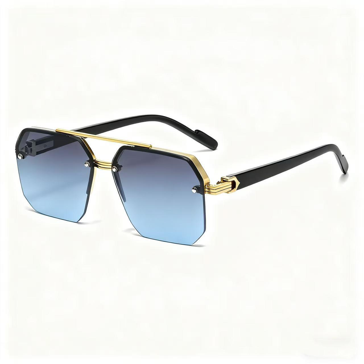 2025 New European and American Style Polygonal Frame Sunglasses for Men and Women, Anti-Uv, High-End Sunglasses