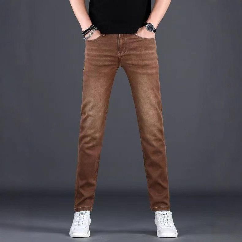 Spring and Autumn New Stretch Jeans for Men, Trendy Slim Fit Skinny Pants, Versatile Casual Men's Long Pants