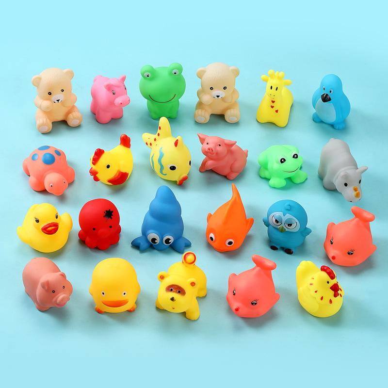 Vinyl kneading called vocalization cute cartoon animal little yellow duck baby baby bathroom children's bath water toys