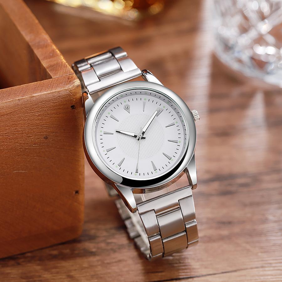 Cross-Border Hot-Selling New Model Unisex Steel Band Watch Female Couple Watch Male Quartz Watch Manufacturer Spot Wholesale