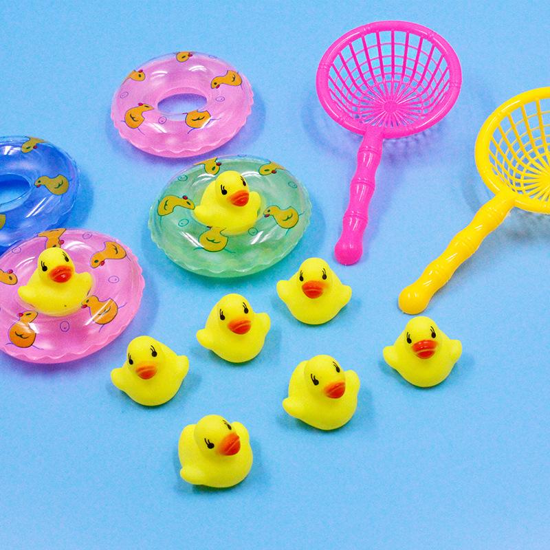 Water-playing toy yellow duck baby boy and girl pinch call baby duck 6-12 months baby bath swimming set