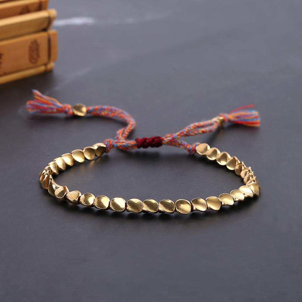 Wound Woven Bracelet Women's Fashion High-end Gift Drawable Shaped Copper Beads Tassel Woven Bracelet