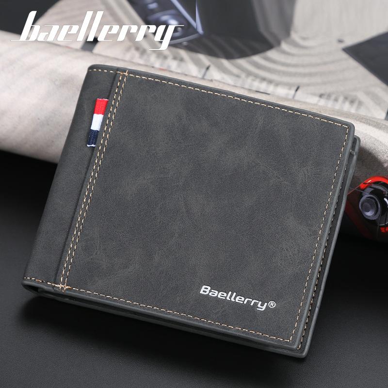 baellerry New Men's Wallet Fashionable Thin Multi-card Large Capacity Youth Short High-end Wallet