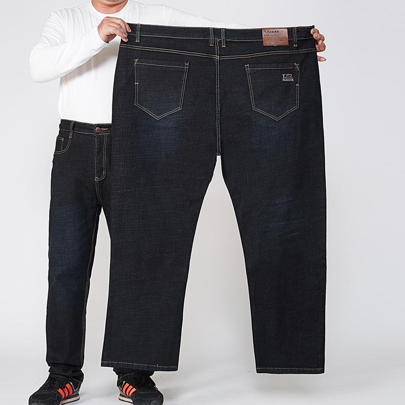 Men's Plus Size Plus Size Jeans Fat Casual Long Pants Extra Fat Extra Large Loose Men's Pants Autumn and Winter Size 52