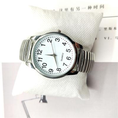 Middle-Aged and Elderly Watches, Elderly Men's Watches, Women's Large Digital Spring Steel Band Couple Quartz Watches Wholesale