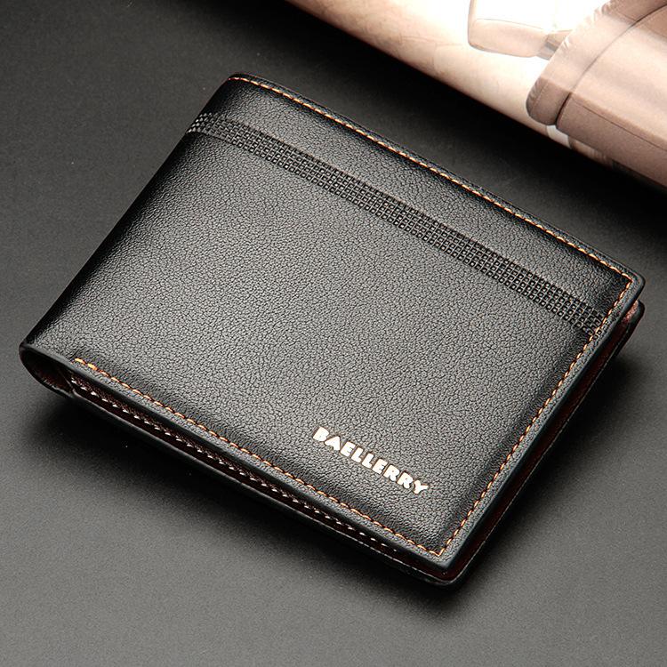 New Men's Wallet Business Youth Student Short Multi-Card Slot Leather Large Capacity High-End Wallet Card Bag for Men