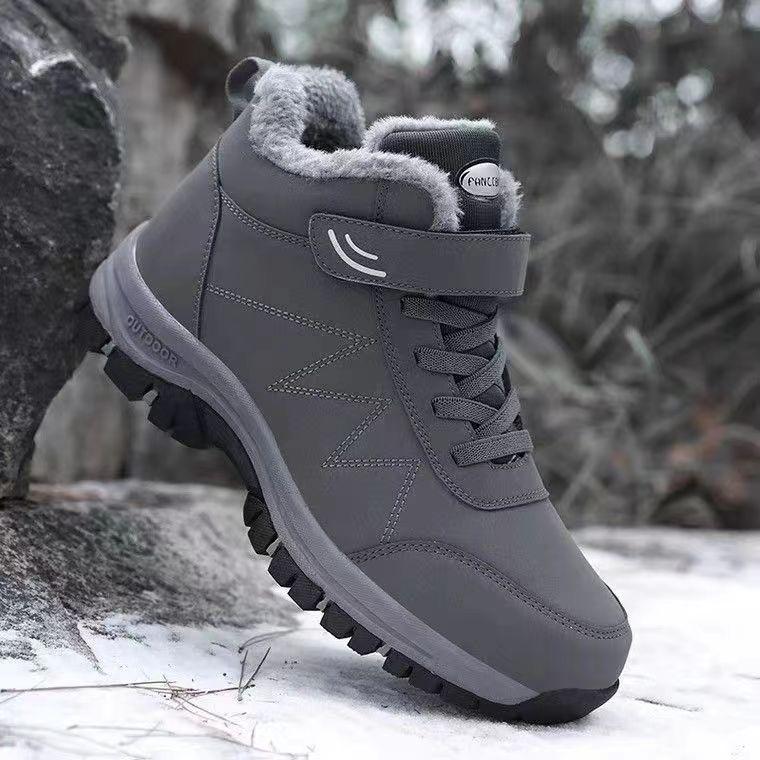 Cotton Shoes with Soft Soles for Men, Padded and Fleece-Lined, Suitable for Middle-Aged and Elderly, Non-Slip, Warm, Dad Shoes, Winter Snow Boots, Lightweight