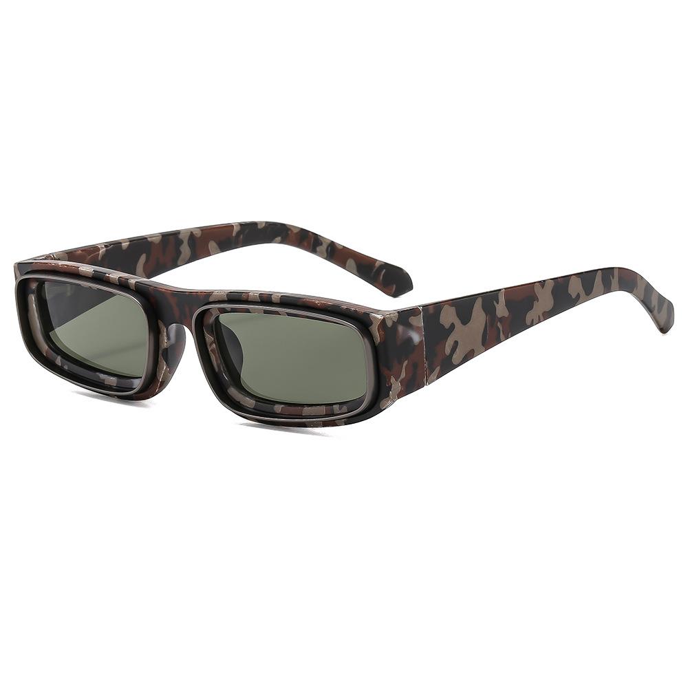 New European and American personality camouflage frame double circle sunglasses female INS wind street shooting cross-border sunglasses wholesale sunglasses