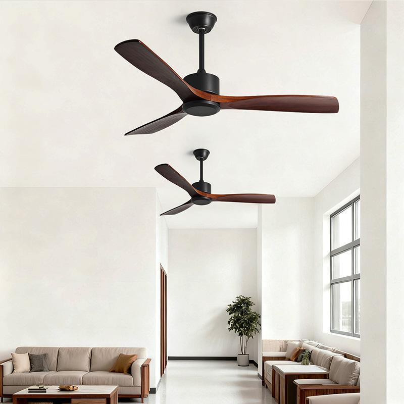 Large Wind Industrial Ceiling Fan Commercial Simple American Retro Fan Restaurant Living Room Home Nordic Style Walnut Color