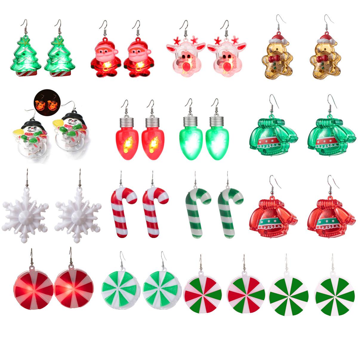 Tassel Star Earrings Cool Christmas Santa Claus Snowman Candy Cane Earrings