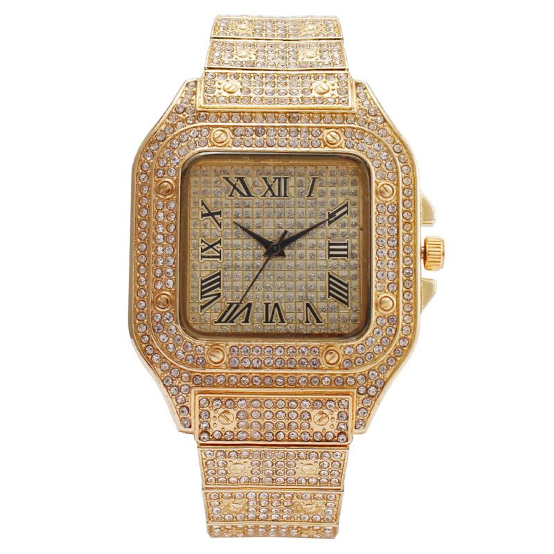 Foreign Trade Explosions Cross-border Hot Selling Fashion Square Diamond Full Diamond Roman Pattern Graduated Women's Watch Women's Watch Quartz Watch