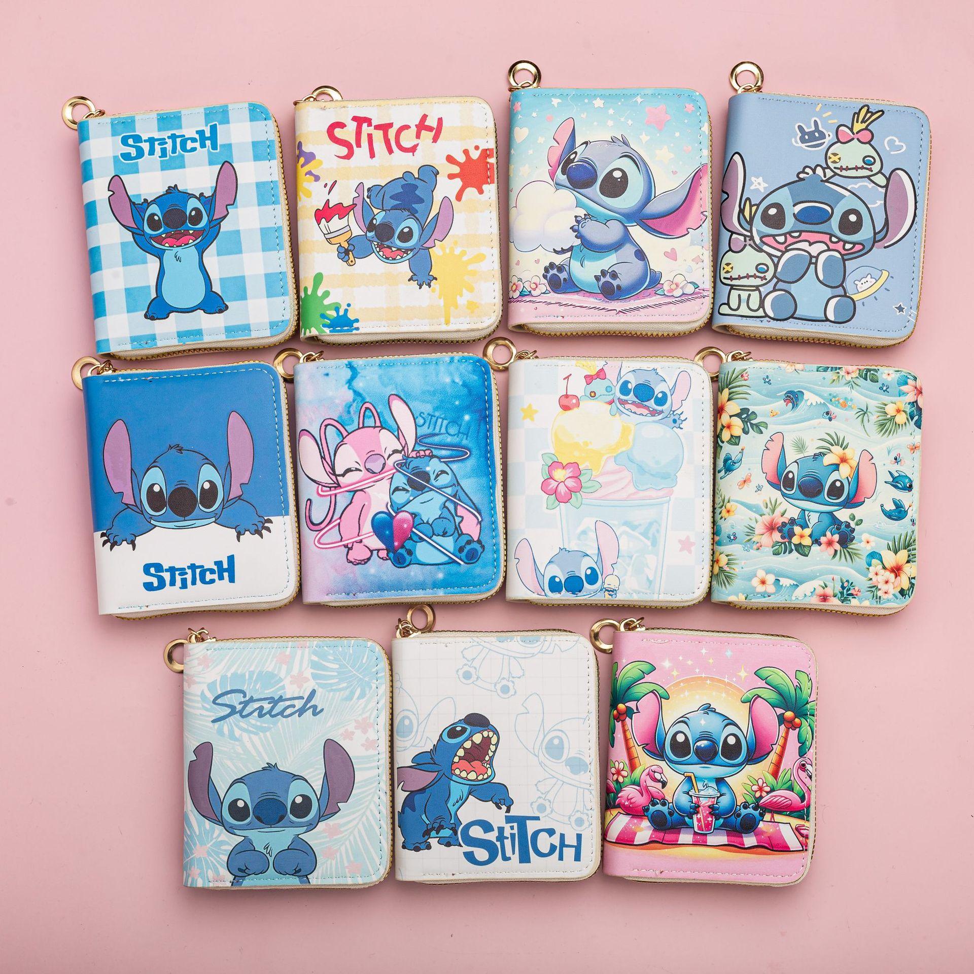 New cartoon print short zipper wallet, portable coin purse for students, multi-card slot ID card holder, cute and convenient
