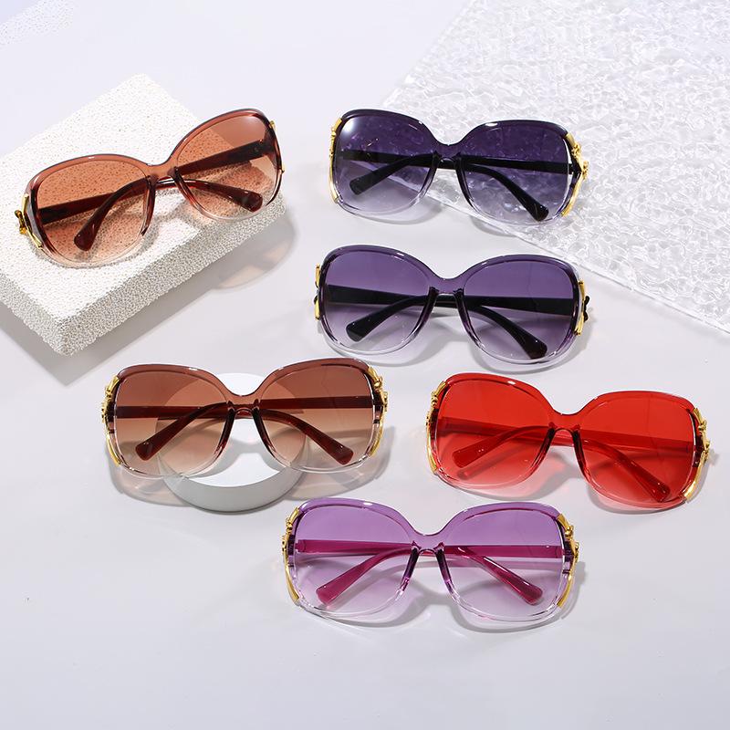 Women's fox head sunglasses wholesale classic large frame middle-aged fashion camellia sunglasses sunglasses