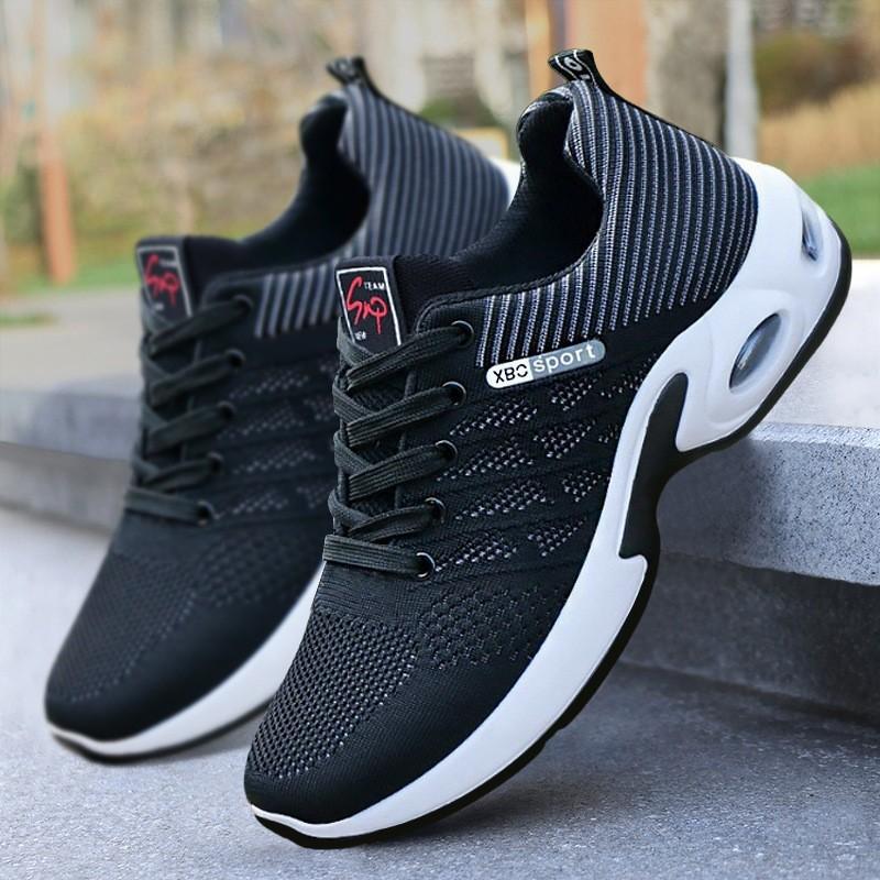 Men's Summer Cross-Border Sneakers, Men's Lace-Up Large Size Running Shoes, Fly-Knit Breathable Non-Smelly Sports Shoes
