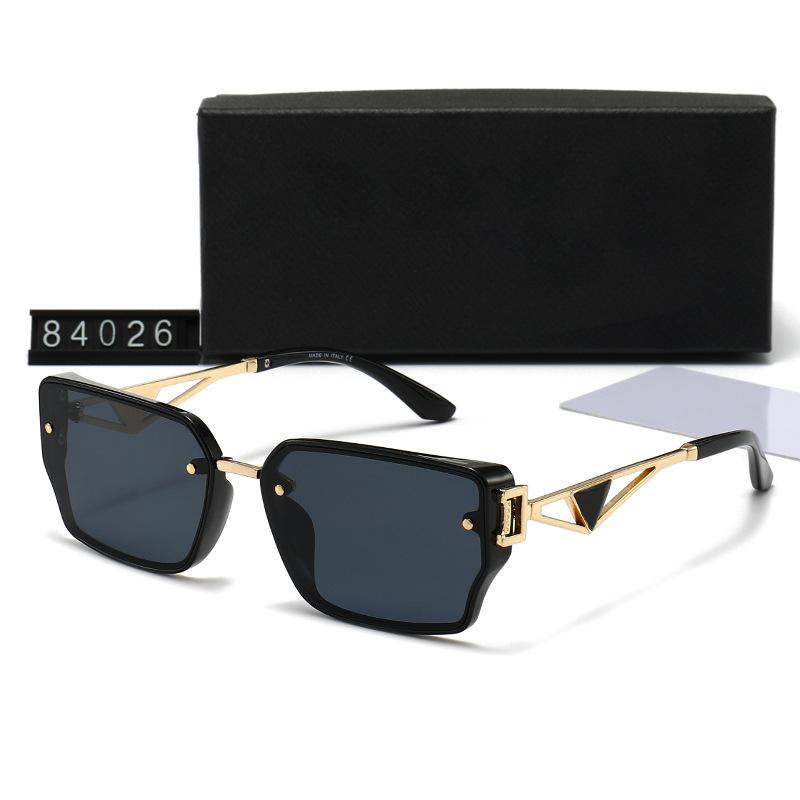 New Style Women's European and American Fashion Square Frame Sunglasses Men's Retro Double Bridge Outdoor Driving Sun Protection Sunglasses 84026