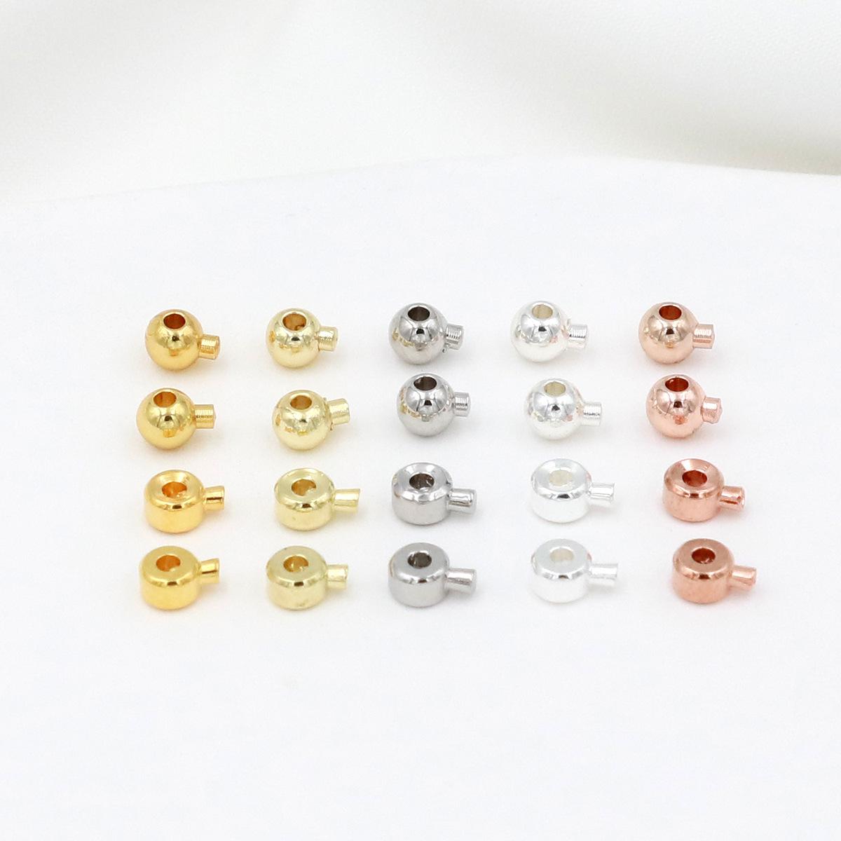 18K Real Gold Flat Clasp Round Bracelet Positioning Buckle Steel Wire Rope DIY Bracelet Necklace Pressure Cooker Clip B93