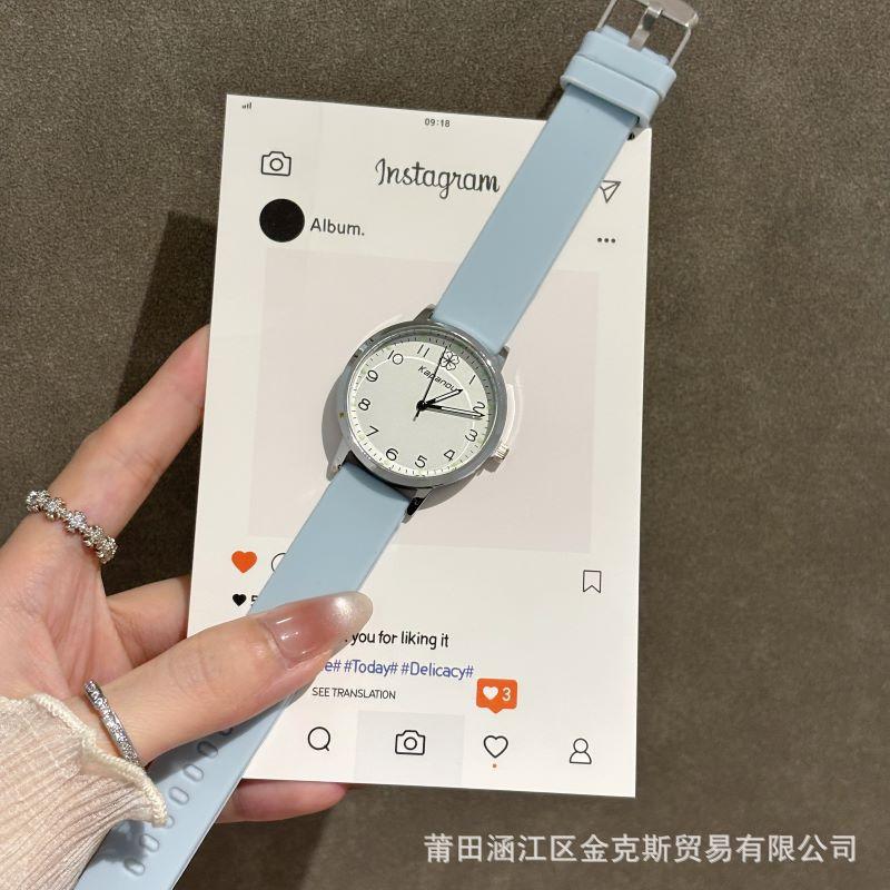Senmi candy-colored quartz watch, summer simple digital high-end women's watch, niche high-value silicone student watch
