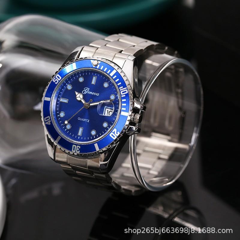 High Quality Fashion Stainless Steel with Calendar Men's Watch Non-Mechanical Black Water Ghost Watch Men's Luminous Quartz Watch