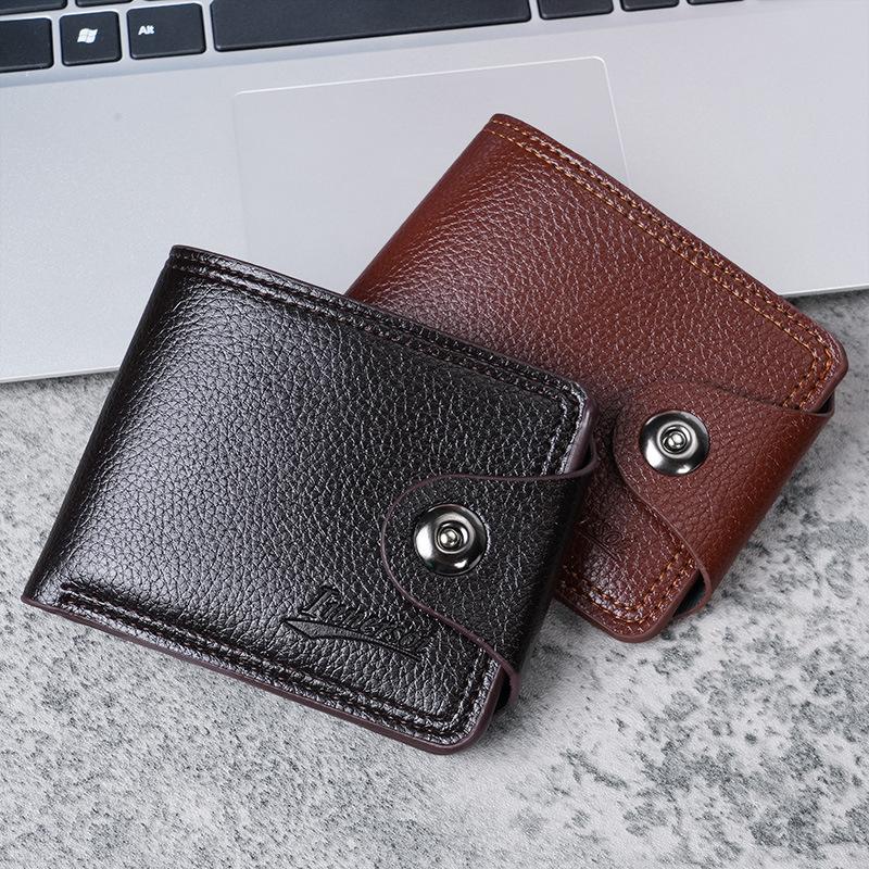 Men's Wallet Multi Card Casual Men's Wallet Short New Ticket Clip Coin Purse Double Line Card Bag Wallet Wholesale