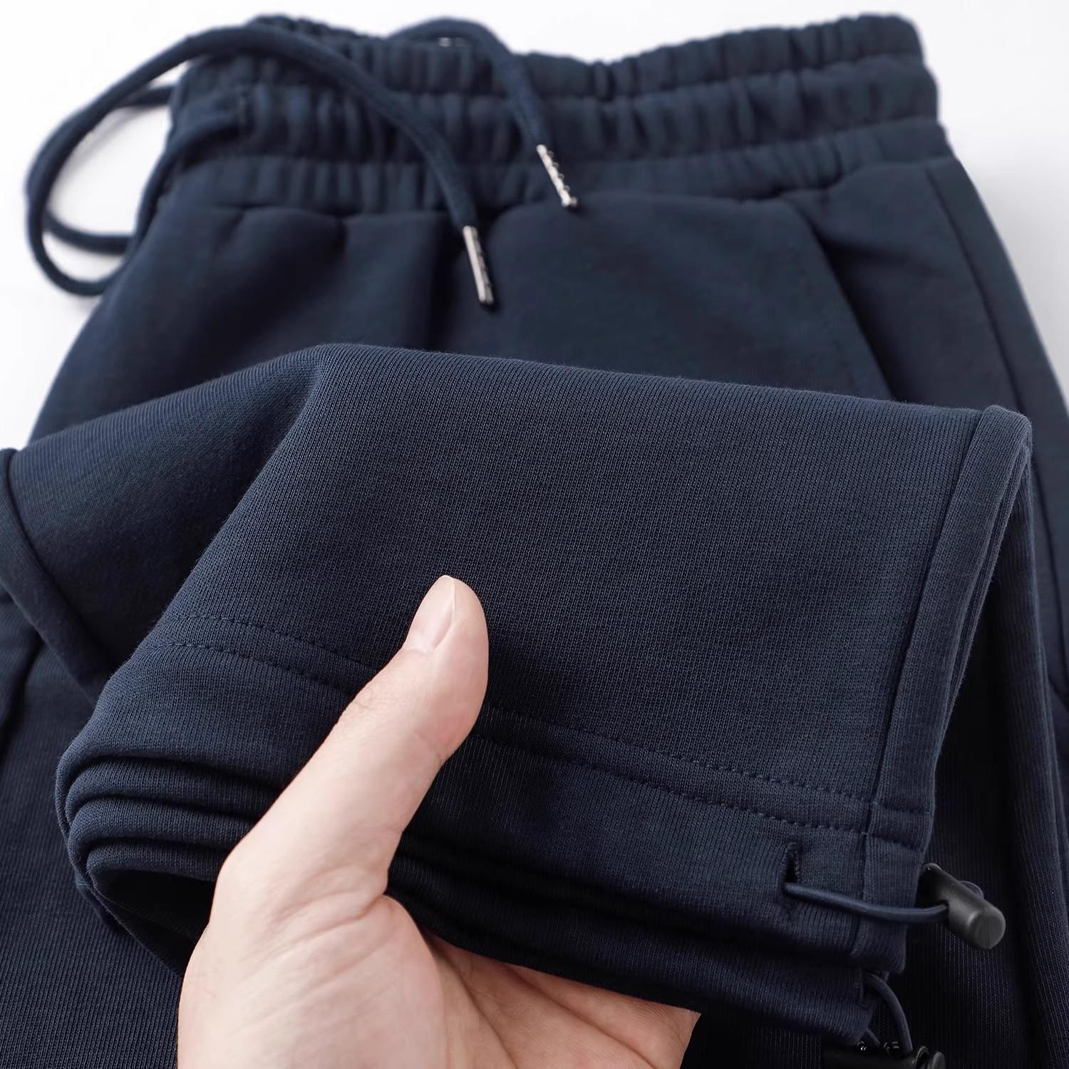 Great Fit! Navy Blue 280g Heavyweight Drape Straight-Leg Sweatpants Men's American-Style Loose Slimming Sports Casual Pants
