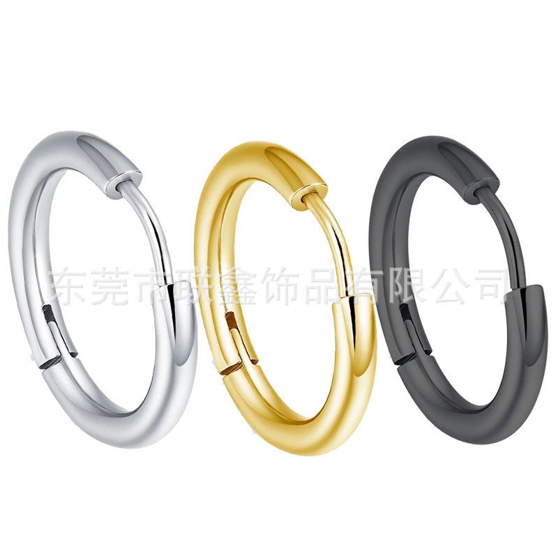 European and American Style Earrings, Simple Stainless Steel Titanium Steel Ear Clips, Trendy Jewelry, Elegant and High-End Feel, Resistance Ear Clips