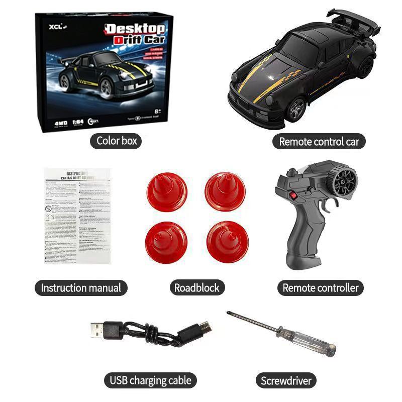 1:64 mini RC remote control car high-speed four-wheel drive drift racing desktop car model children boy birthday gift