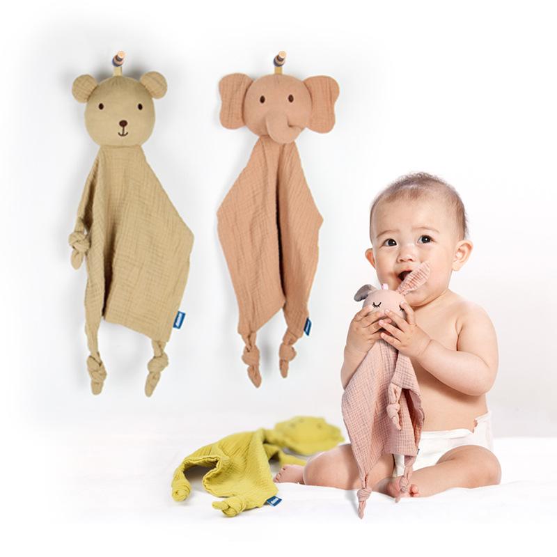 Baby Animal Gauze Anchorage Scarf Baby Entrance Bite Sleeping Handkerchief Rabbit Soothing Toy Spot