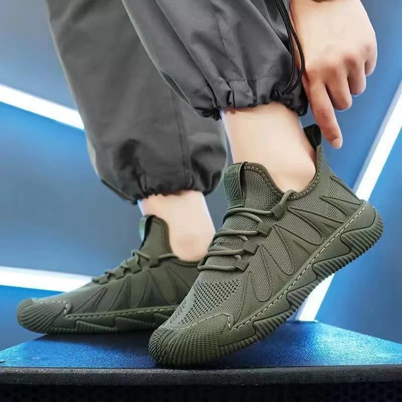 Work Men's Shoes, Summer Shoes, Men's Breathable Fly Mesh Men's Sports Lightweight Casual Deodorant Labor Protection Mesh Shoes